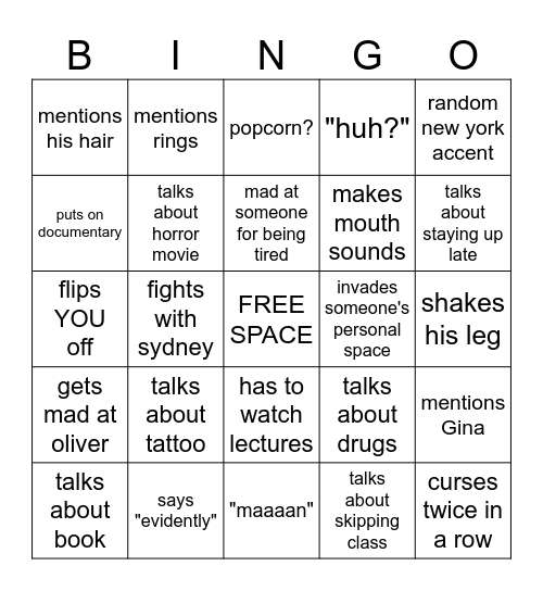 tris Bingo Card