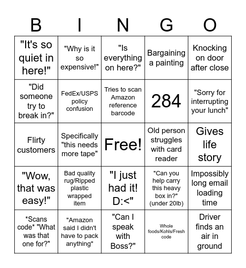 UPS Bingo 1 Bingo Card