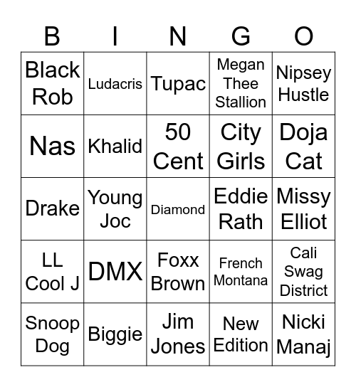 Aaron's Birthday Jam Bingo Card