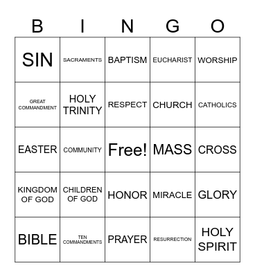 CCE Bingo Card