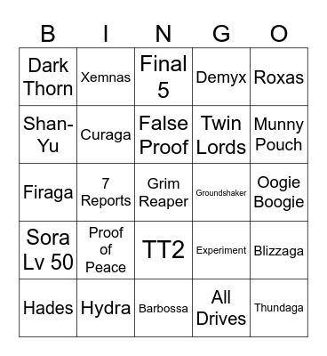 KH2 Rando Bingo Card
