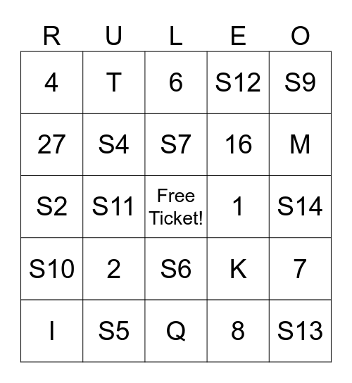 RULEO Bingo Card