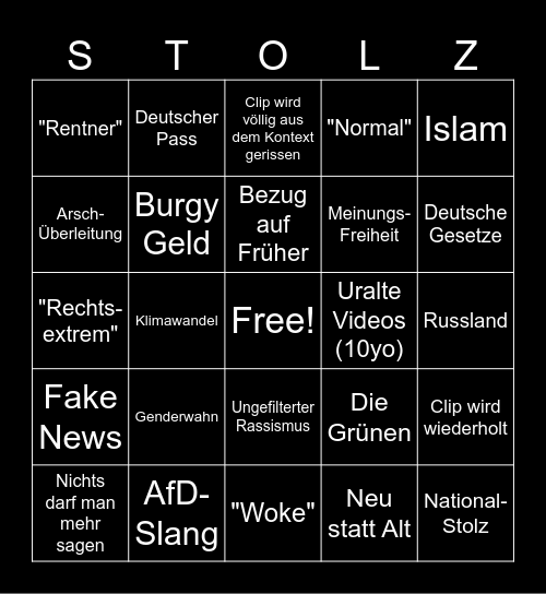 Achtung, Reichelt! Bingo Card