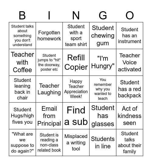 EEMS Bingo Card