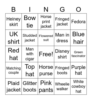 Keeneland Spring 2024 Bingo Card