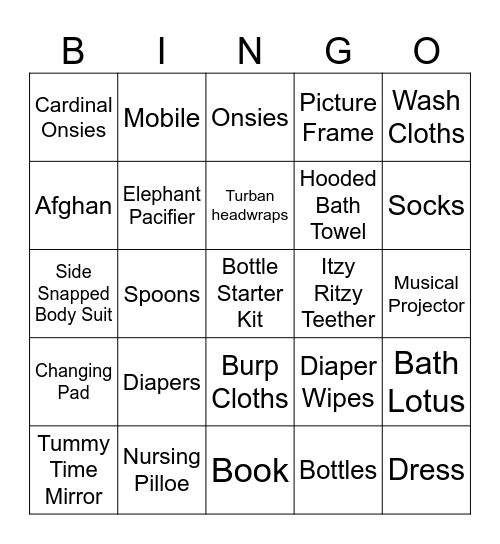 ShowerUntitled Bingo Card
