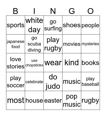 Review Bingo Card