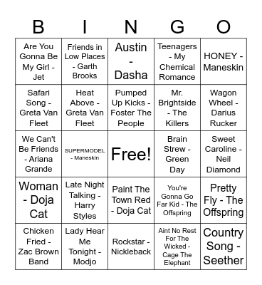 Josie's BDAY Bingo BABEY Bingo Card
