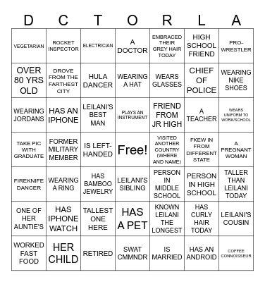 FIND THIS PERSON : Bingo Card