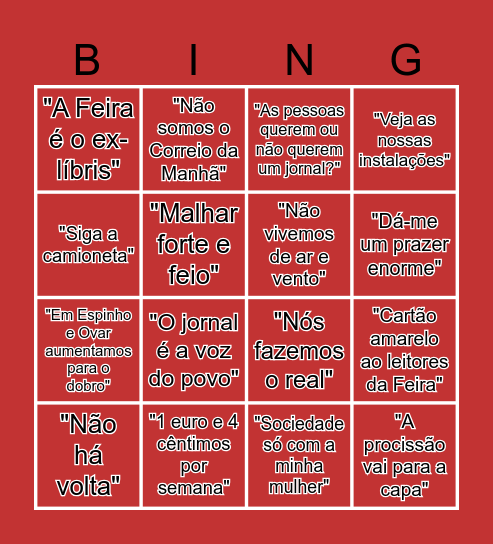 Bingo do N Bingo Card