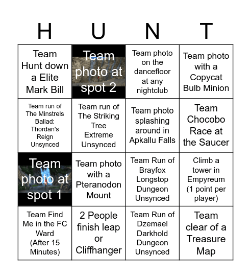 The Hunt 3 Bingo Card