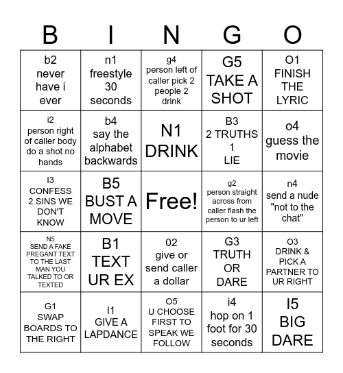 LeEeEzY's BiNgO Card