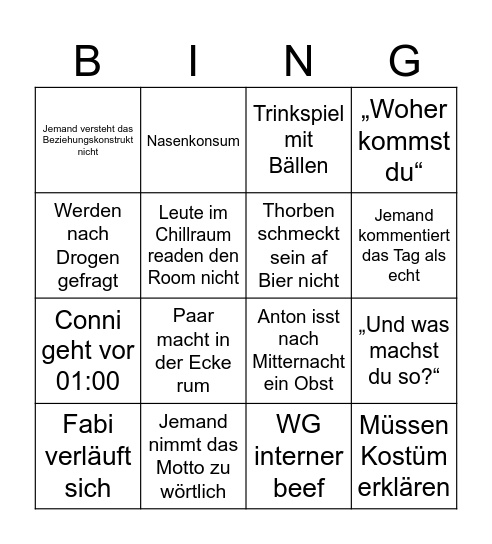 Dresden Bingo Card