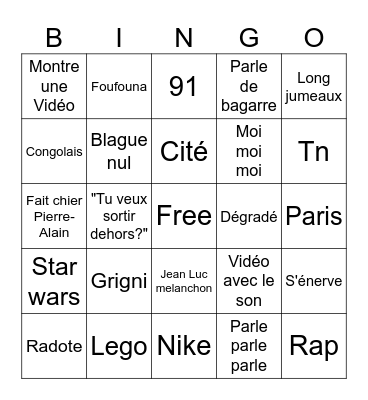 Seif bingo Card