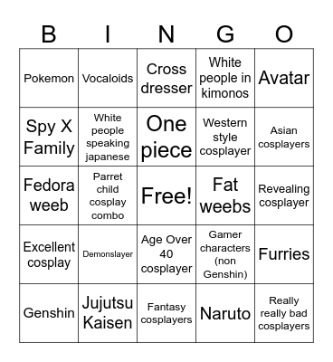 Sakura Bingo Card