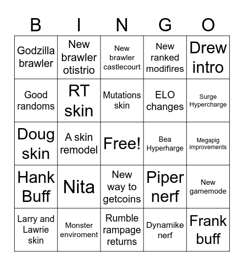 Brawl Talk day!!! Bingo Card