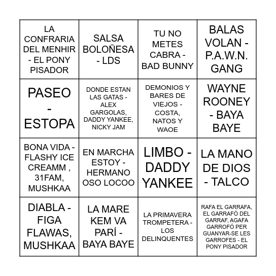 CUMPLE ECHE + JORDAX Bingo Card