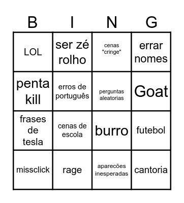 Call bingo Card