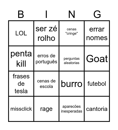 Call bingo Card