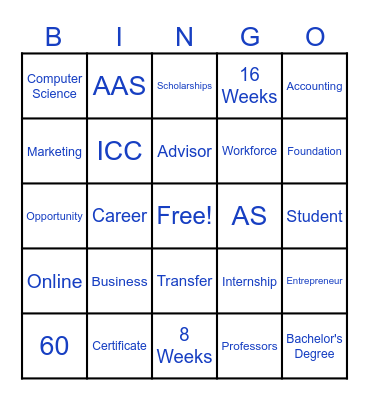 ICC BLIS BINGO Card