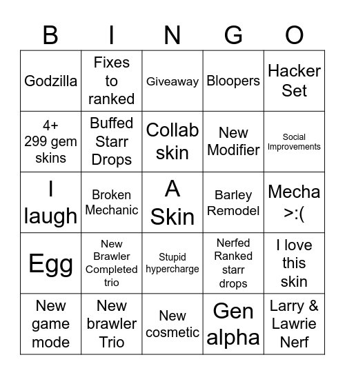 Brawl Bingo Card