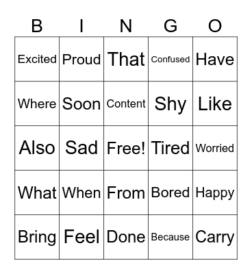St.Amand ASL Bingo Card