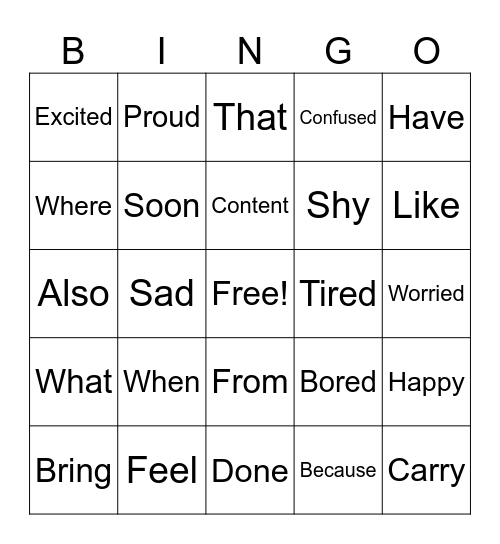 St.Amand ASL Bingo Card