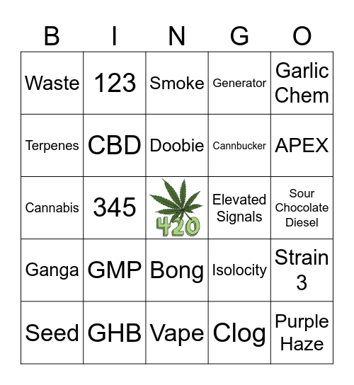 420 BINGO Card