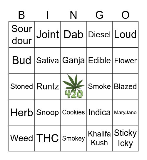 420 BINGO Card