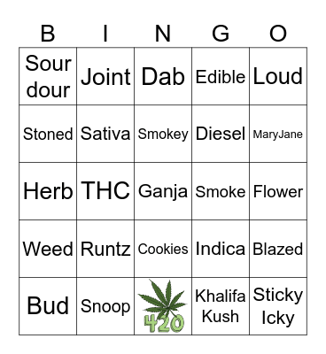 420 BINGO Card