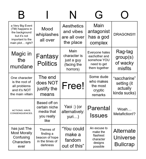 HEAPSTUFF VS. __________ Bingo Card