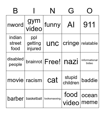 IG REELS Bingo Card