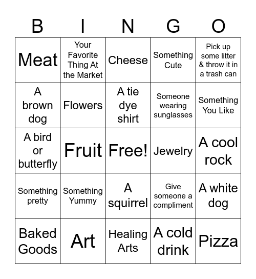 Market Bingo Card