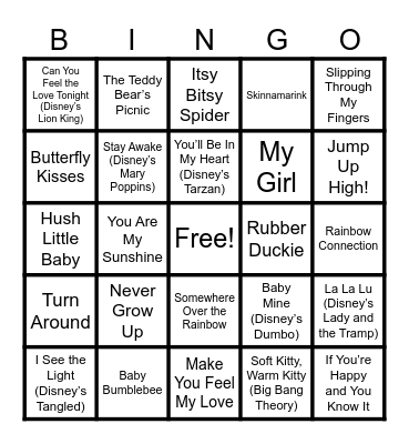 Baby Shower B-I-N-G-O Bingo Card