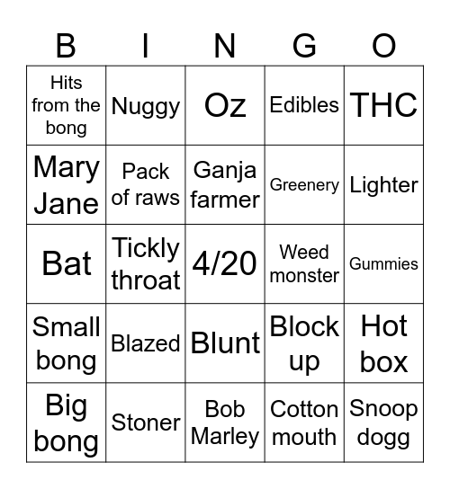 4/20 Bingo Card