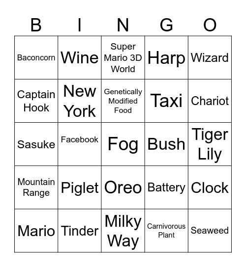 1v1 Bingo Card