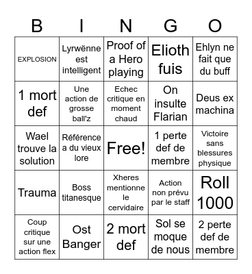 Prouver sa Valeur Bingo Card