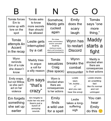 Meta bingo (Larks 56) Bingo Card