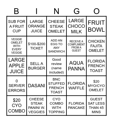 KEKE'S BINGO! Bingo Card