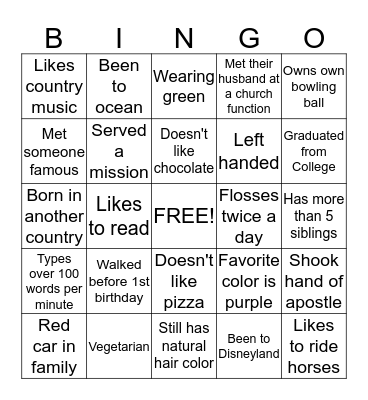 SERVICE, TRUST & A LITTLE BIT OF PIXIE DUST Bingo Card