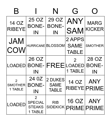 MEMORIAL DAY BINGO Card