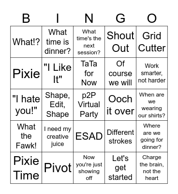 p2P Virtual Party Bingo Card