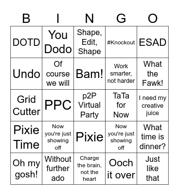 p2P Virtual Party Bingo Card