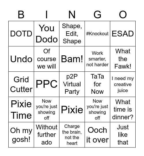 p2P Virtual Party Bingo Card