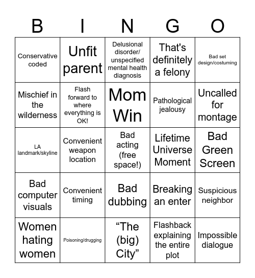 Lifetime Bingo Card