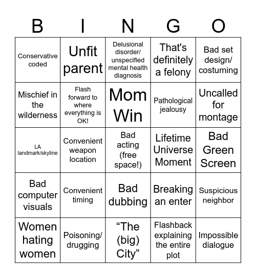 Lifetime Bingo Card