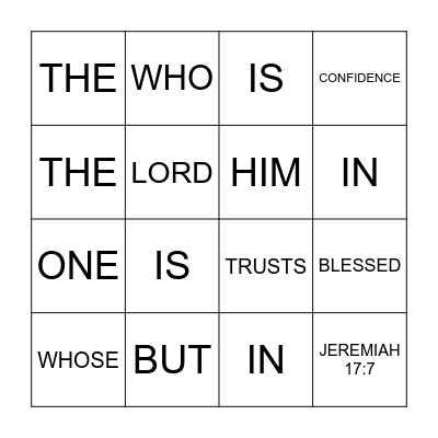 BIBLE VERSE BINGO Card