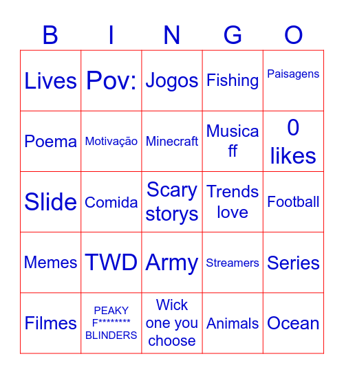 TIKTOK TUGA Bingo Card