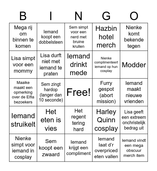 Elfia bingo✨ Bingo Card