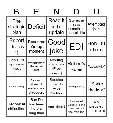 AMS Bingo Card